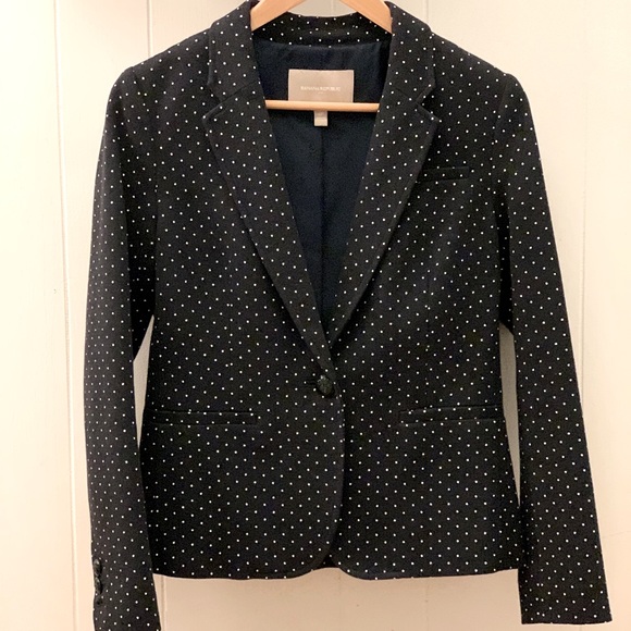 Banana Republic navy polka dotted blazer - Picture 1 of 2